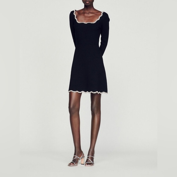 Sandro Dresses & Skirts - SANDRO Narin crystal-trim detail dress NWT